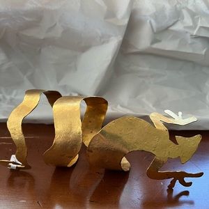 Vintage Hammered brass lizard bracelet